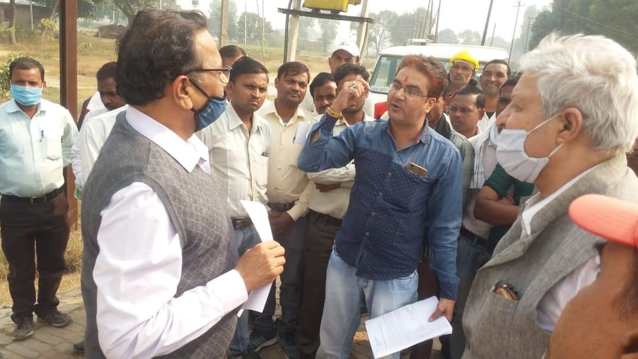 against challan dharna