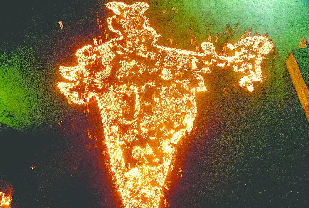 People made diyas in village to light up Diwali.