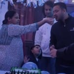 भाई तेजस्वी यादव को केक खिलातीं मीसा भारती