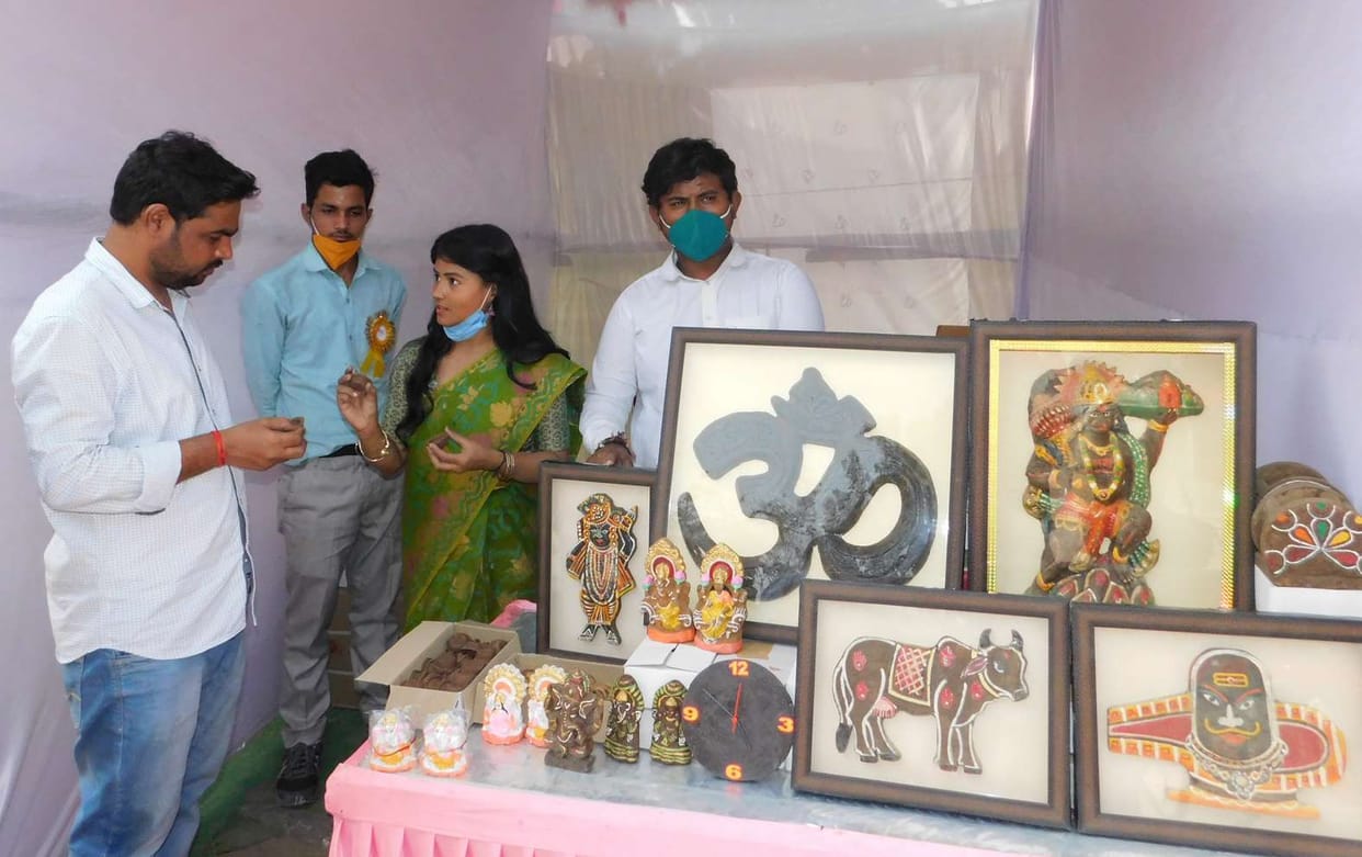 Exhibition adorned in the courtyard of Officers Club