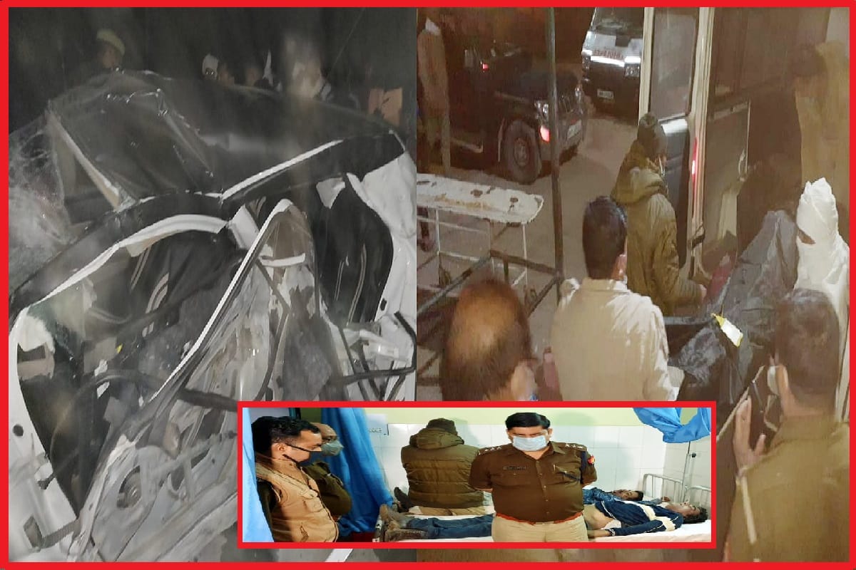 UP News: four friends have died in car accident on road at Baghpat of Uttar Pradesh
