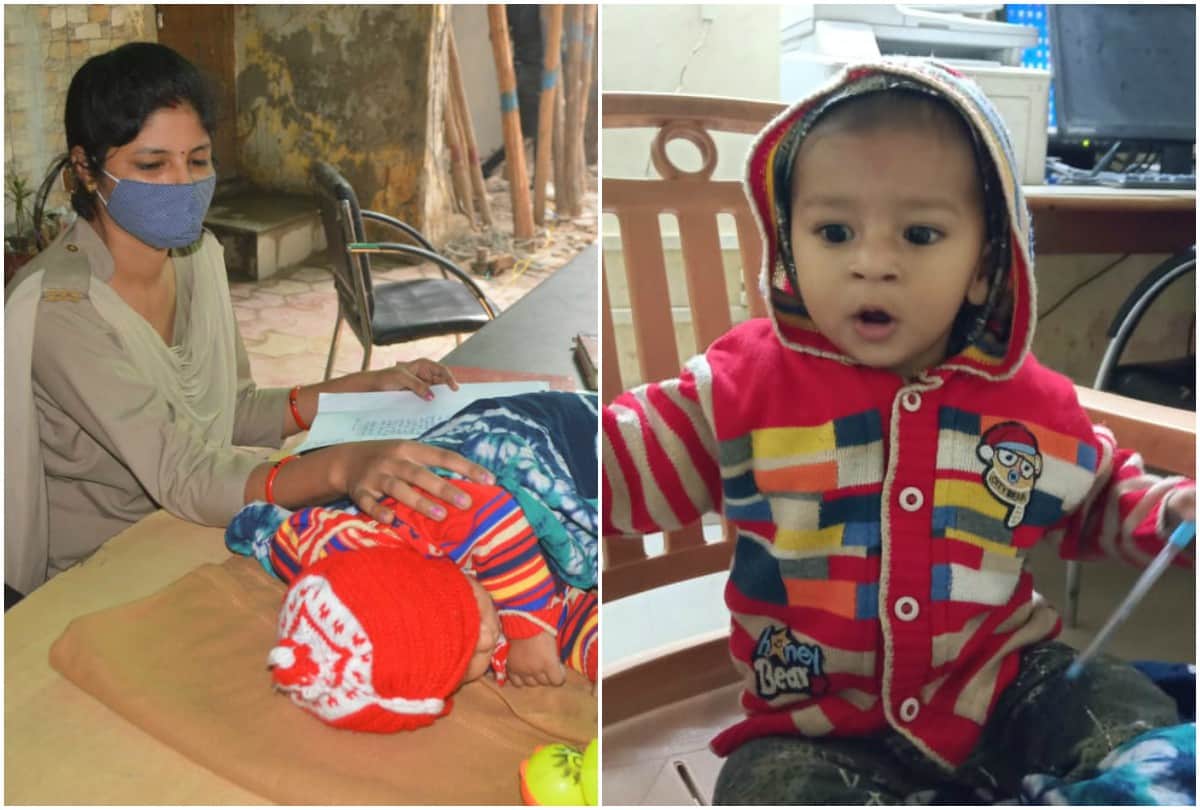 Up woman Cop Performing Duty With 10 Months Old Son In Police Station