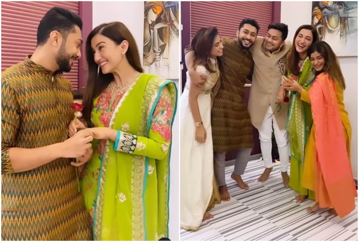 Awez Darbar Zaid Darbar And Bigg Boss 7 Winner Gauhar Khan viral video gives Family goals