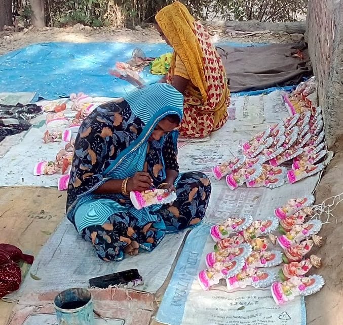 make the laxmi ganesh by cow shit  after lockdown