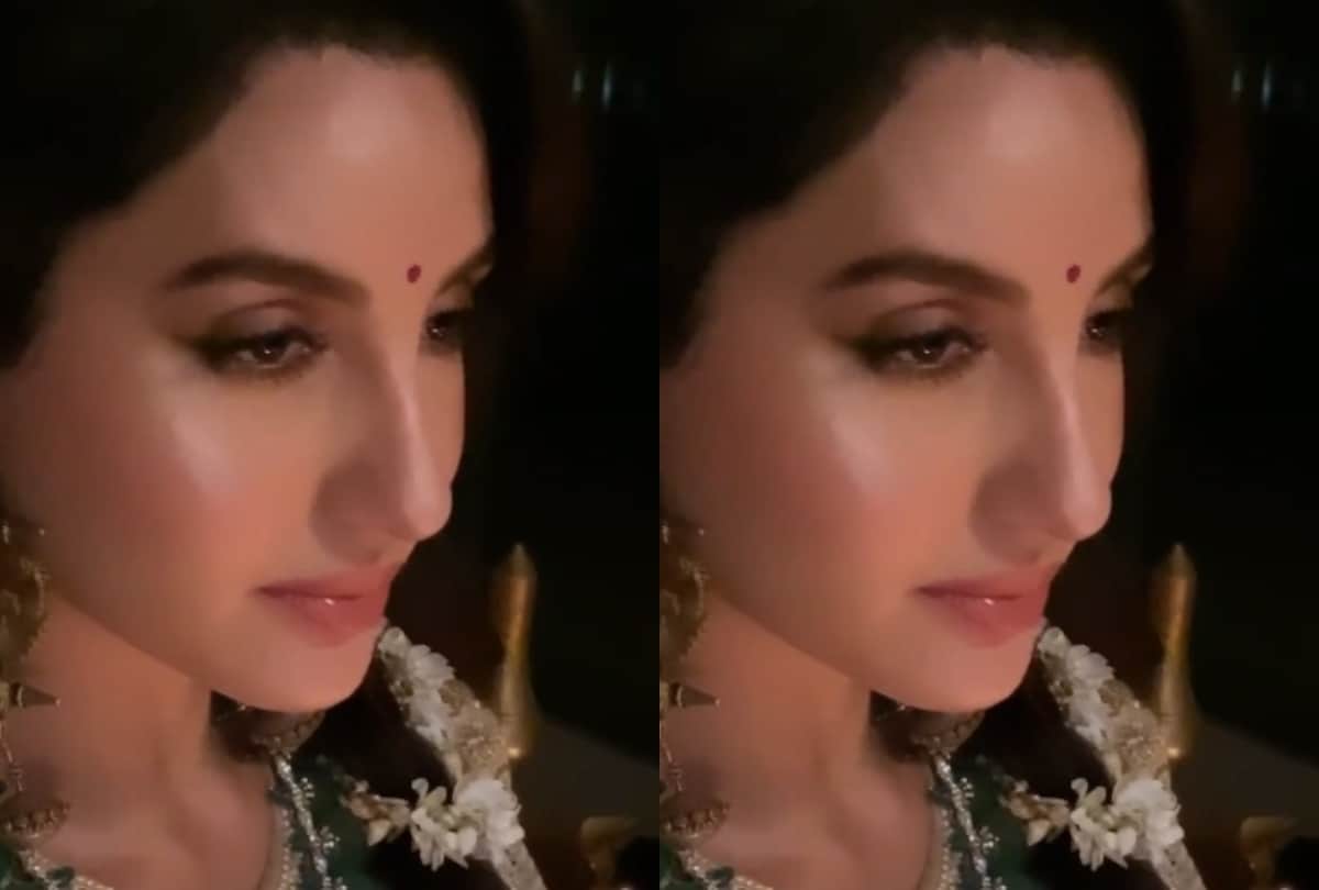 nora fatehi video viral in desi look wearing tarun tahiliani