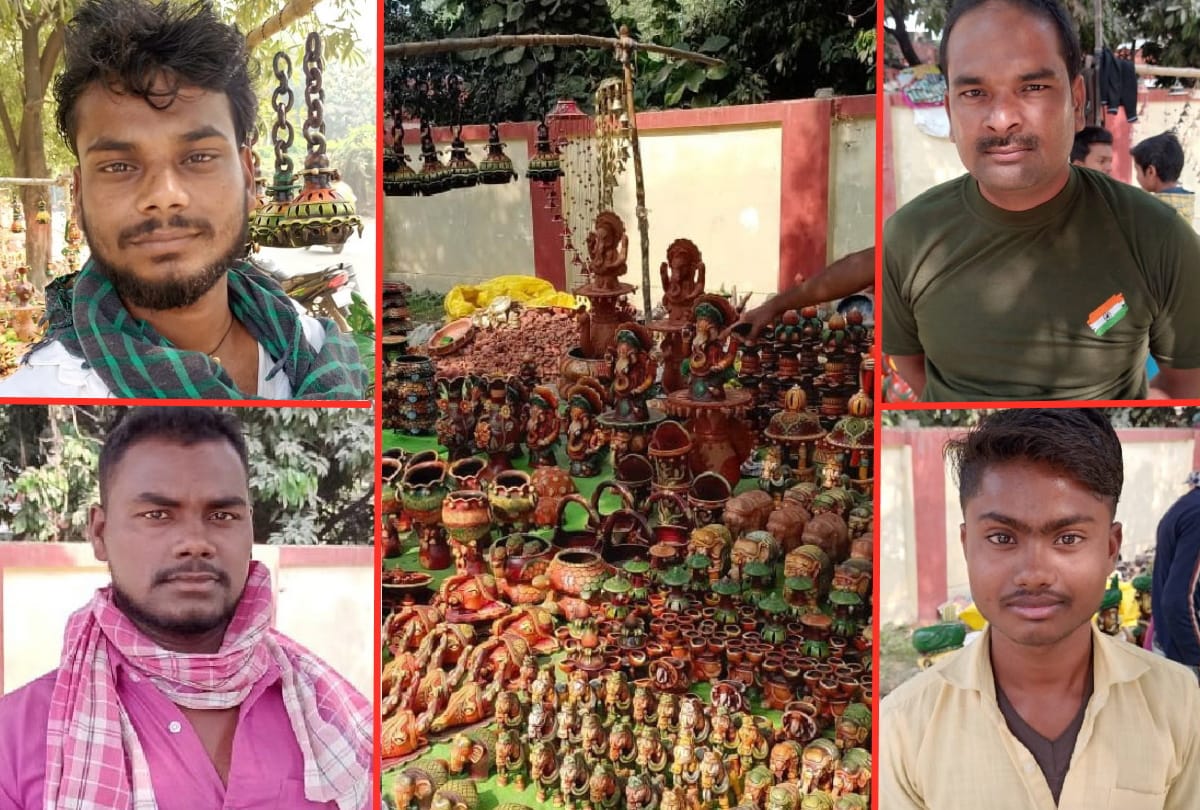 Terracotta lamps and decorations exhibition on Diwali at gorakhpur