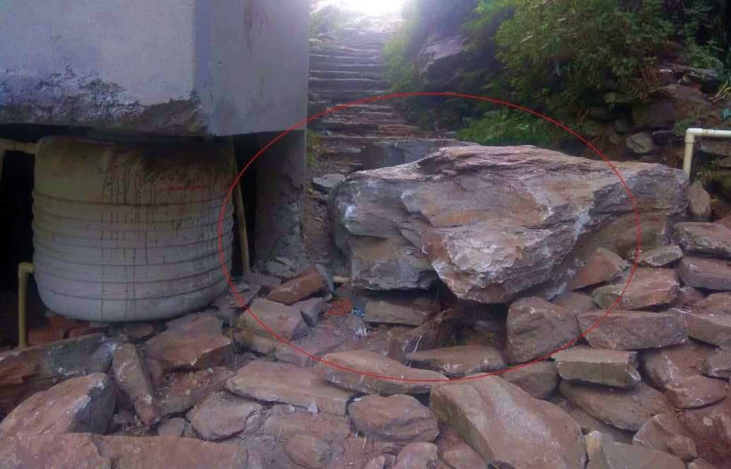 Ashram and watermill damaged due to blasting in road construction