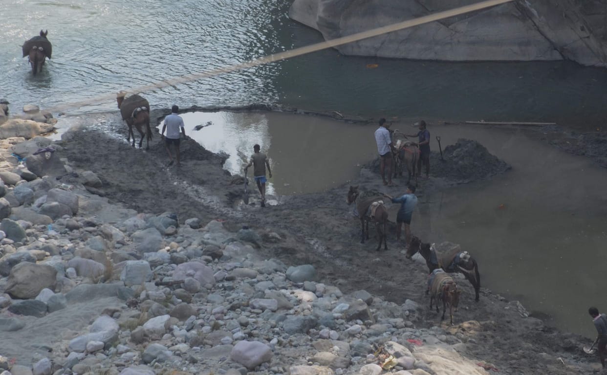 Illegal mining is going on indiscriminately in Kathgodam, hundreds of mules are being carried every day