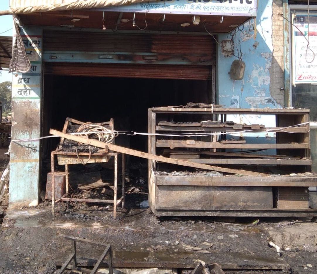 Fire in sweet shop by short circuit
