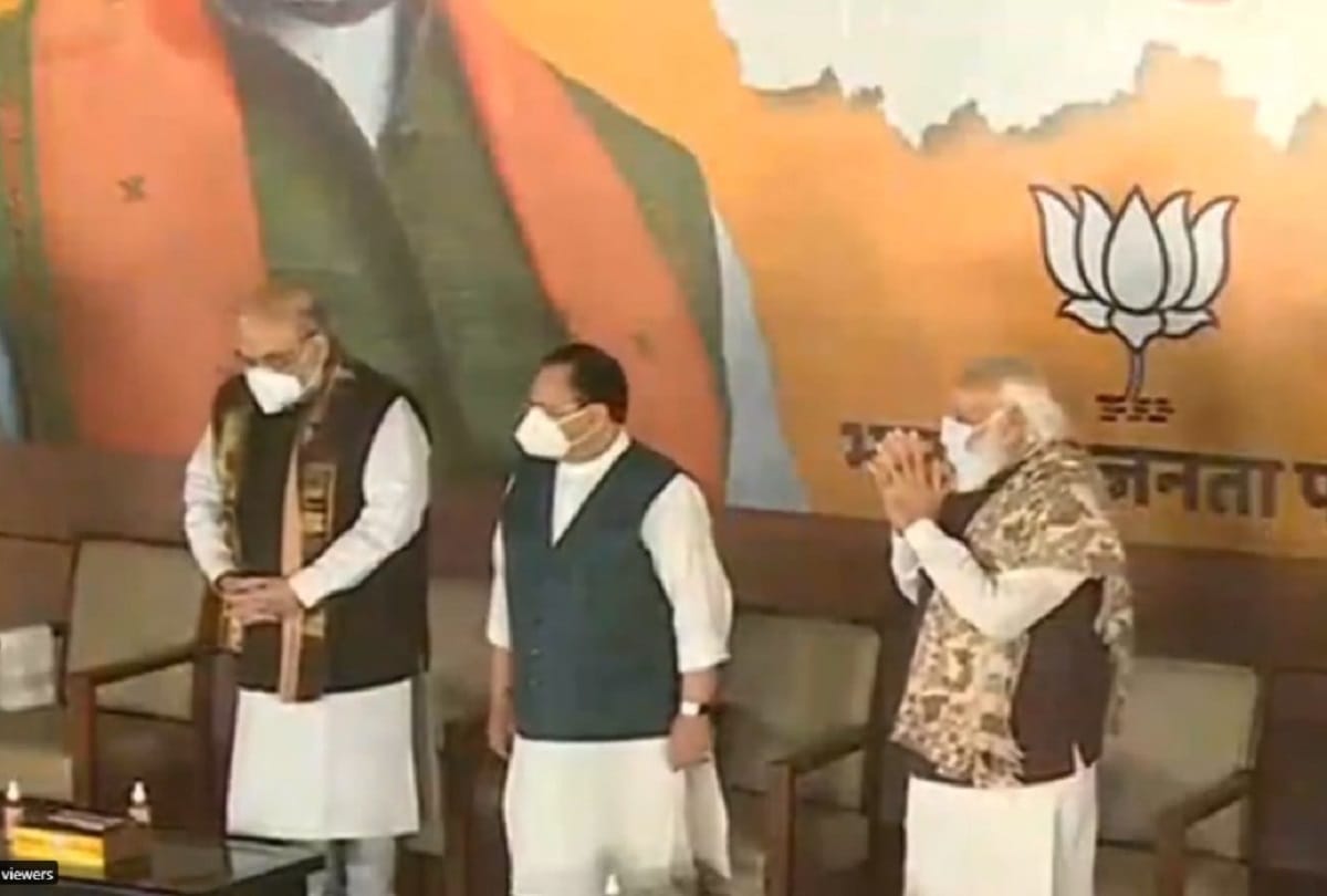 Jashn-e-Bihar: Home Minister and Defense Minister stood up and greeted BJP President JP Nadda