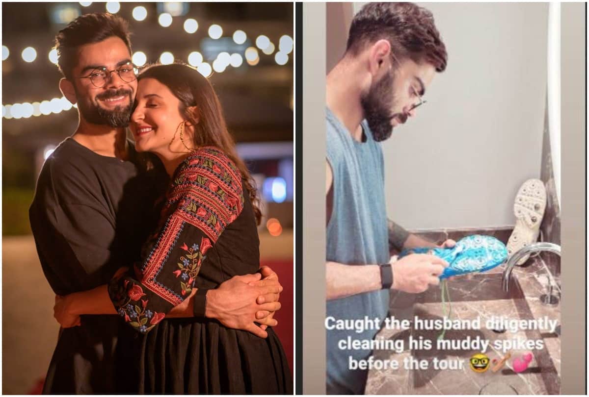 Anushka Sharma Share Virat Kohli Photo Cleaning Muddy Shoes With Tooth Brush