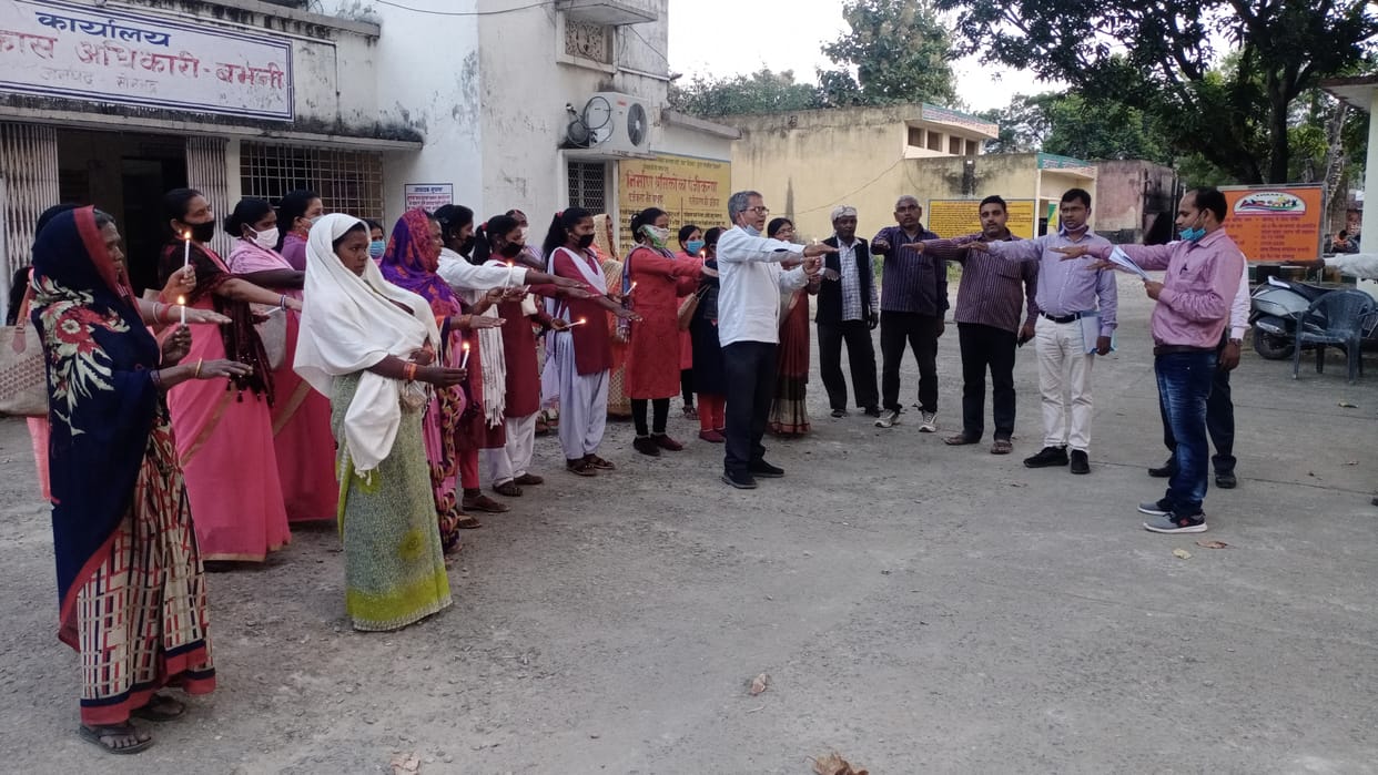 Oath administered for women safety, respect by burning candles