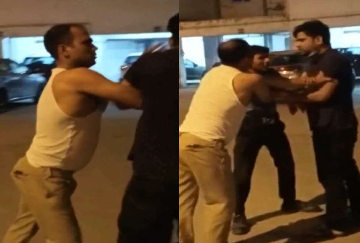 Greater noida drunk police inspector beat wife in car when society guard came to rescue he also beat him brandishes gun all update