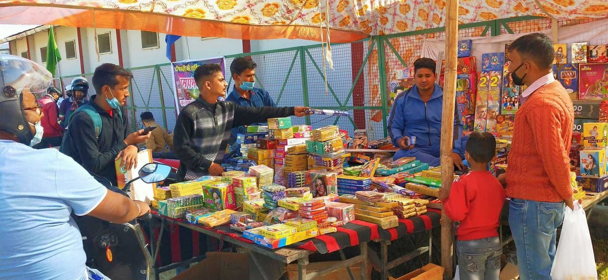 Firecracker market set up in Goralchowd field