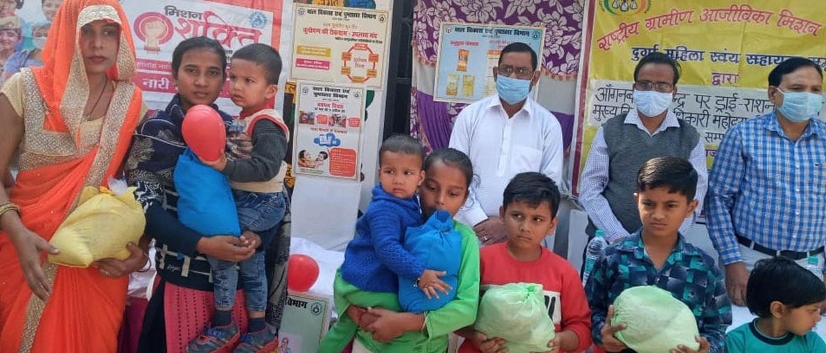 Gyanamajra distributes ration to very malnourished children