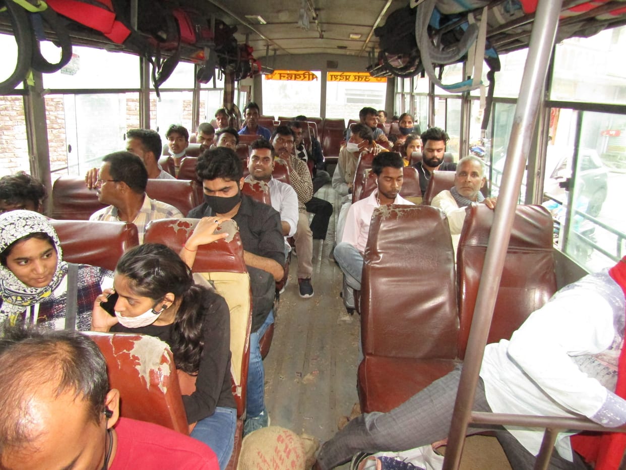 Social distancing in roadways buses