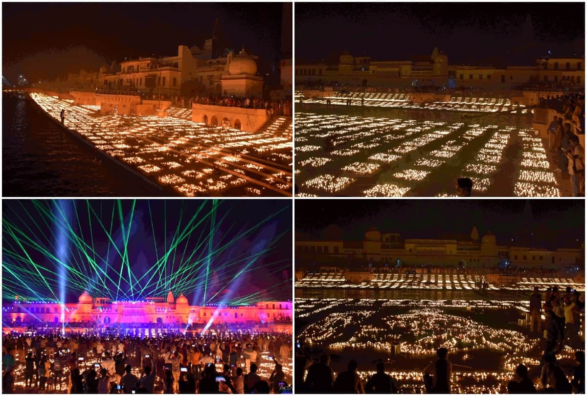 deepostav 2020 Ayodhya bathed in light of Ram welcome new record of lighting more than five lakh 84 thousand lamps