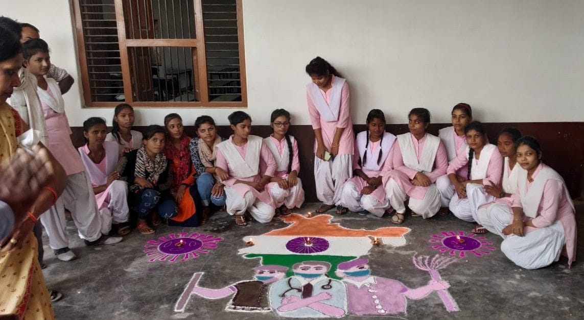 Rangoli competition held on the eve of Diwali