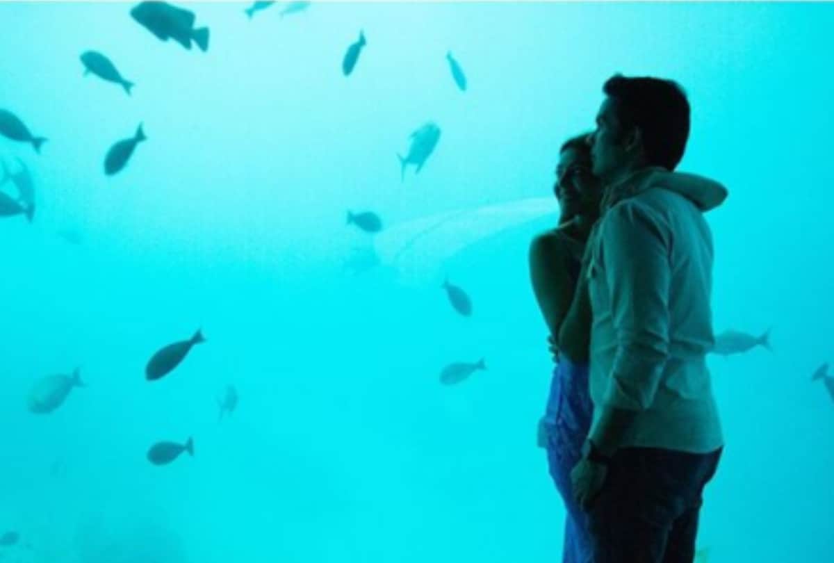 kajal aggarwal and gautam kitchlu honeymoon underwater enjoy in Maldives