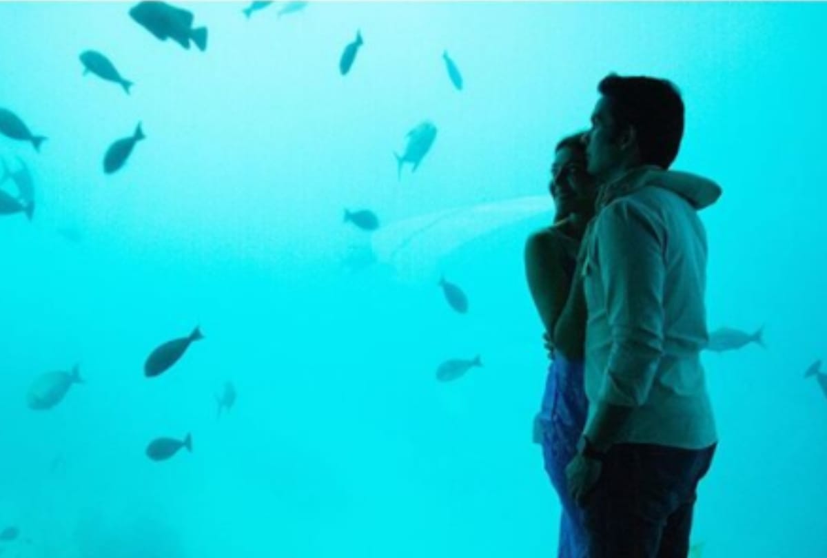 kajal aggarwal and gautam kitchlu honeymoon underwater enjoy in Maldives