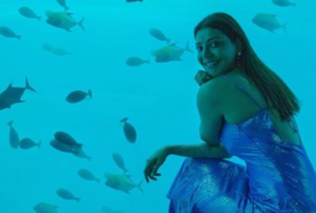 kajal aggarwal and gautam kitchlu honeymoon underwater enjoy in Maldives