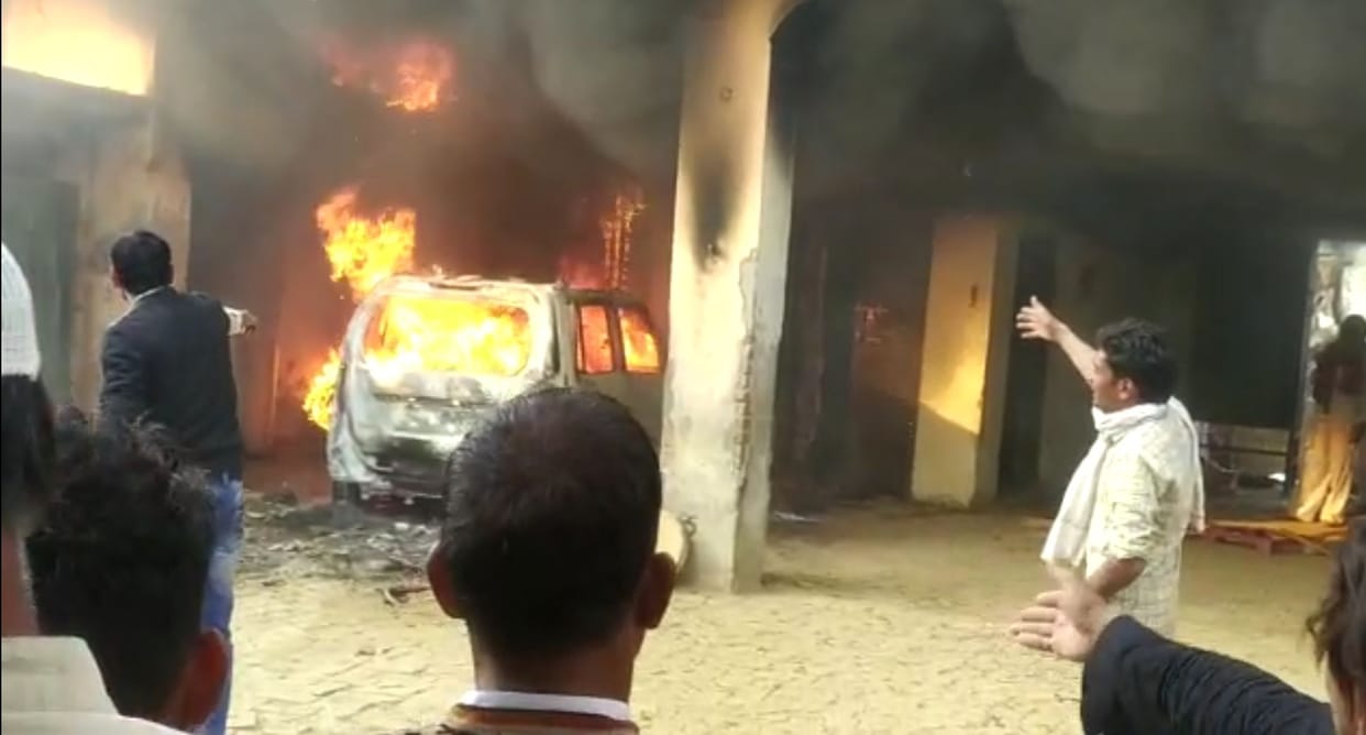 Home fire due to gas cylinder leaking