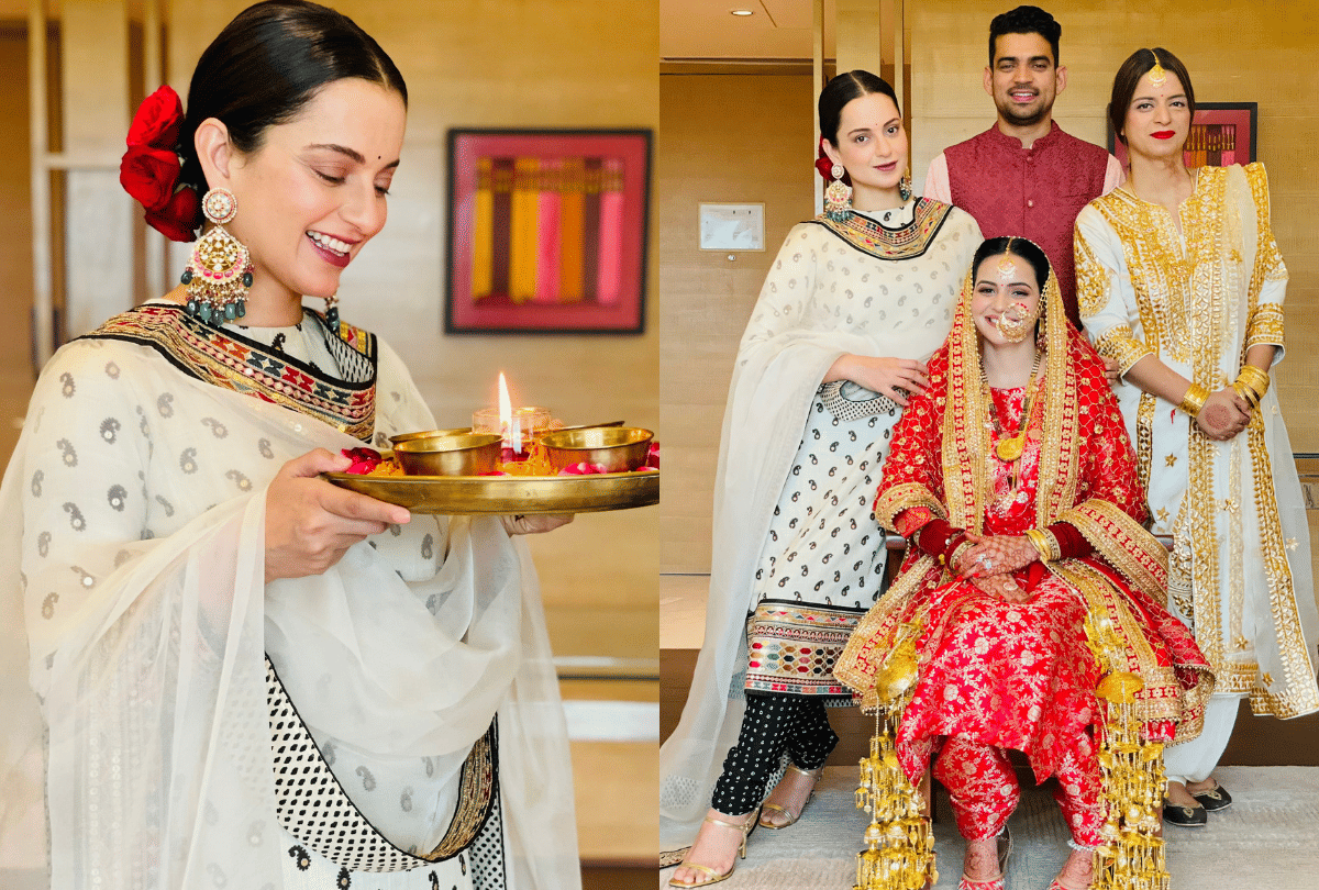 Kangana Ranaut Carries Traditional Himachali Look Gracefully on Brother Akshat Reception