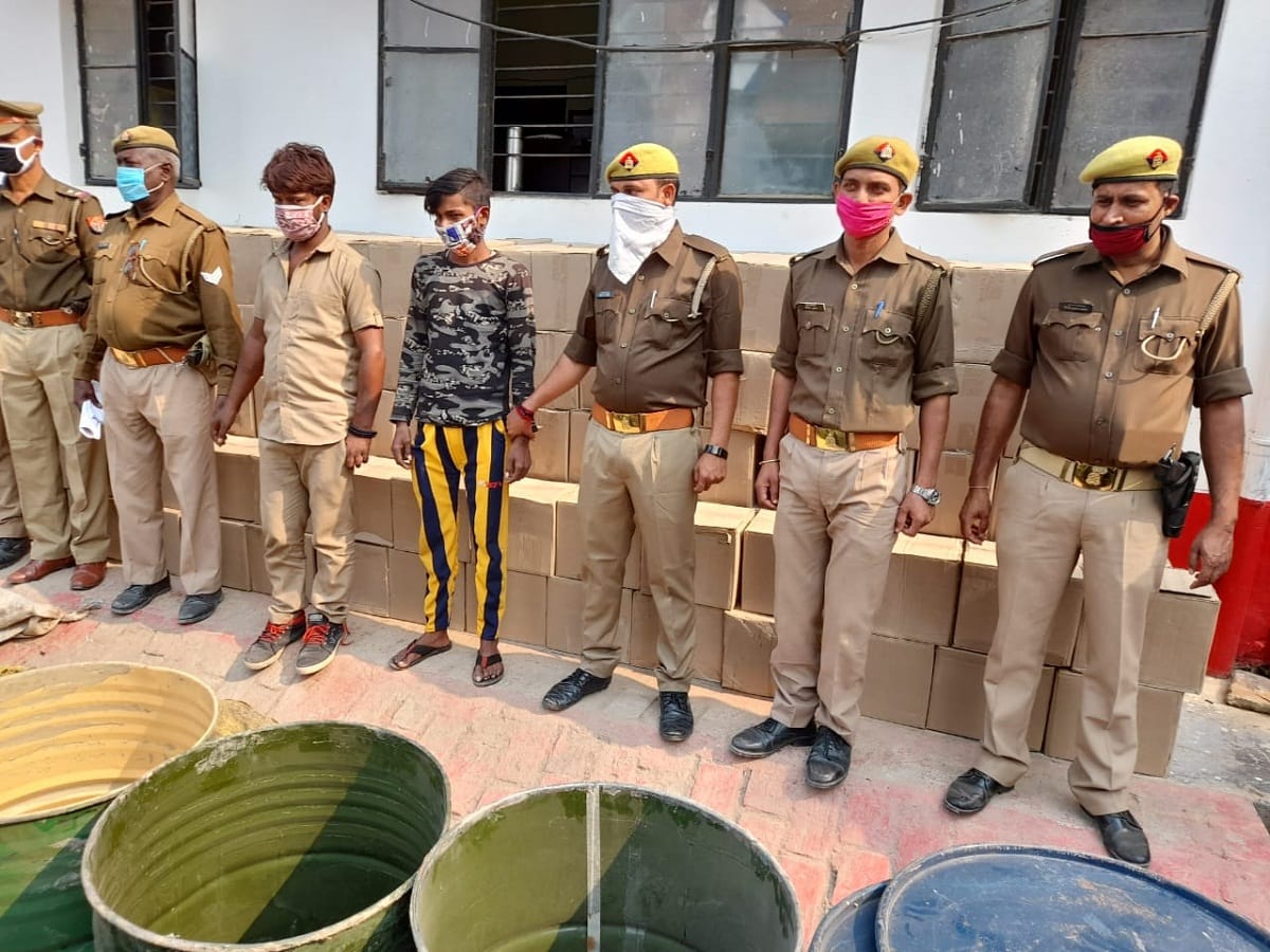 6 smugglers arrested with ganja of 75 lakh and liquor of 12 lakh by STF and police in bhadohi