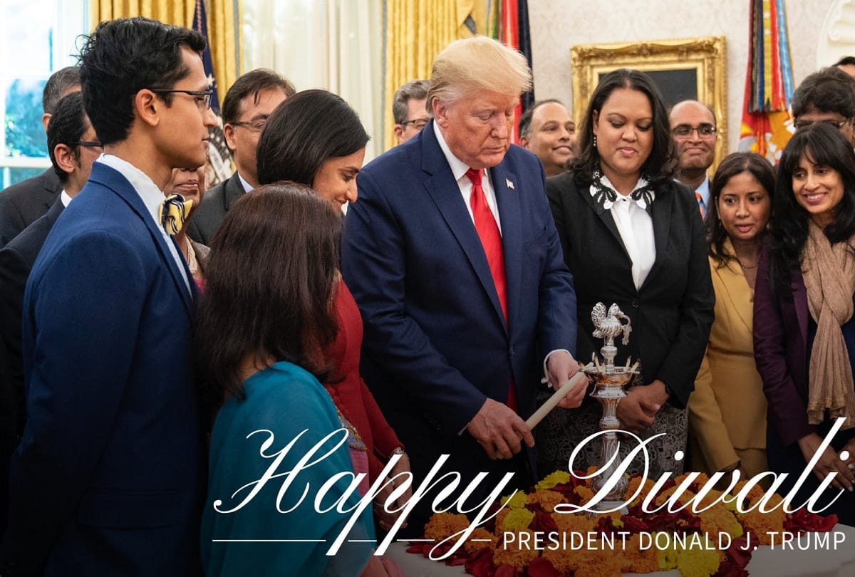 US President Donald Trump and US State Secretary Mike Pompeo greet diwali to india
