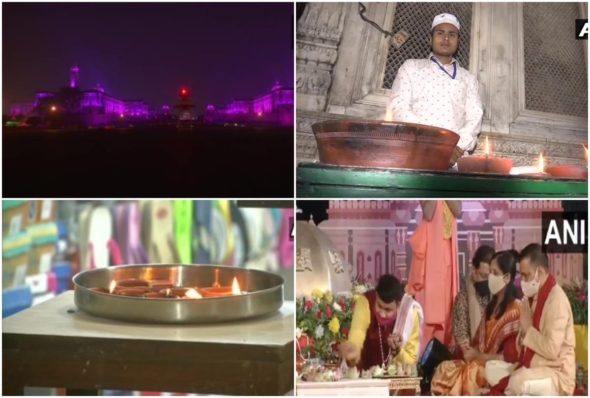 diwali 2020 celebrations in delhi Hazrat Nizamuddin Aulia Dargah Akshardham Temple Parliament building National Green Tribunal arvind kejriwal see photos