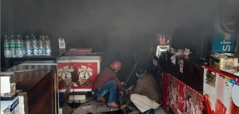 A fire broke out in the restaurant in front of the roadways base