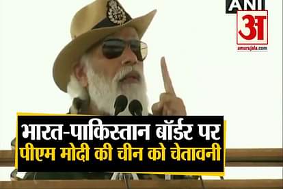 diwali 2020 celebration of pm narendra modi in jaisalmer bsf cops at india-pakistan border
