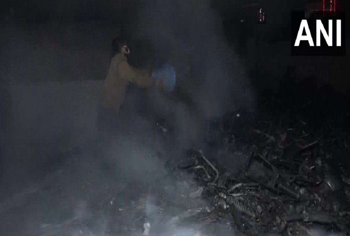 Fire at a two-wheeler showroom in Shiv Nagar area of Udhampur district. 