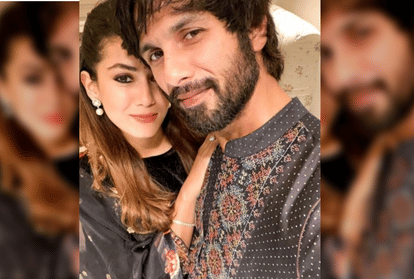 Shahid and Mira visit construction site of their new house pose for a picture