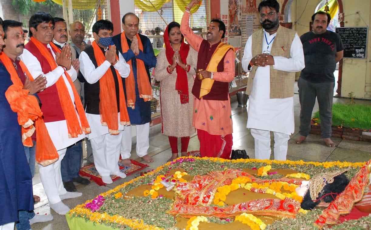 Govardhan worship in Radhakrishna temple