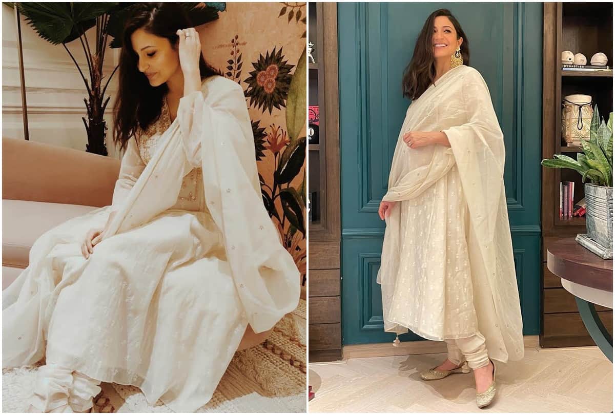 Anushka Sharma Diwali Celebration Share Photos in White Suit Flaunting Baby Bump