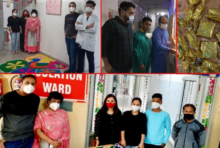 Hospital staff celebrated Diwali with Corona patients in Chandigarh