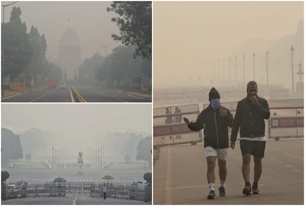 Pollution level rises in Delhi after Diwali night thick layer of smog covers capital