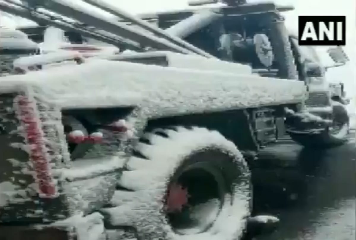 Jammu and Kashmir Pir Panjal range in Rajouri receives snowfall