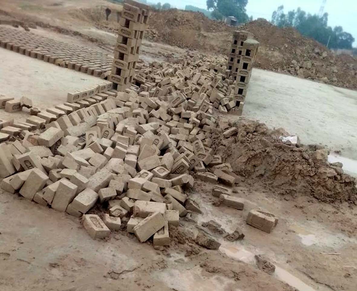 Aligarh: Bricks worth crores ruined due to rain