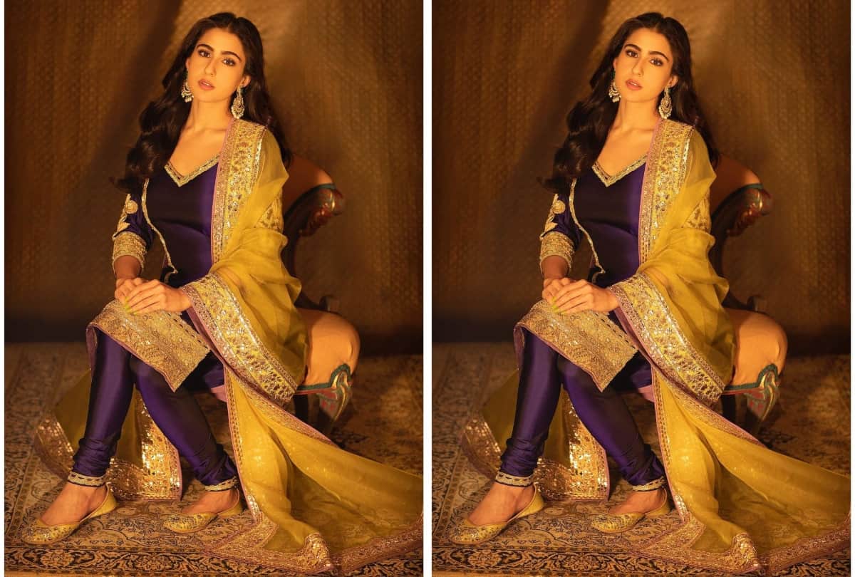 sara ali khan share pic with brother in blue kurta from abu jani sandeep khosla