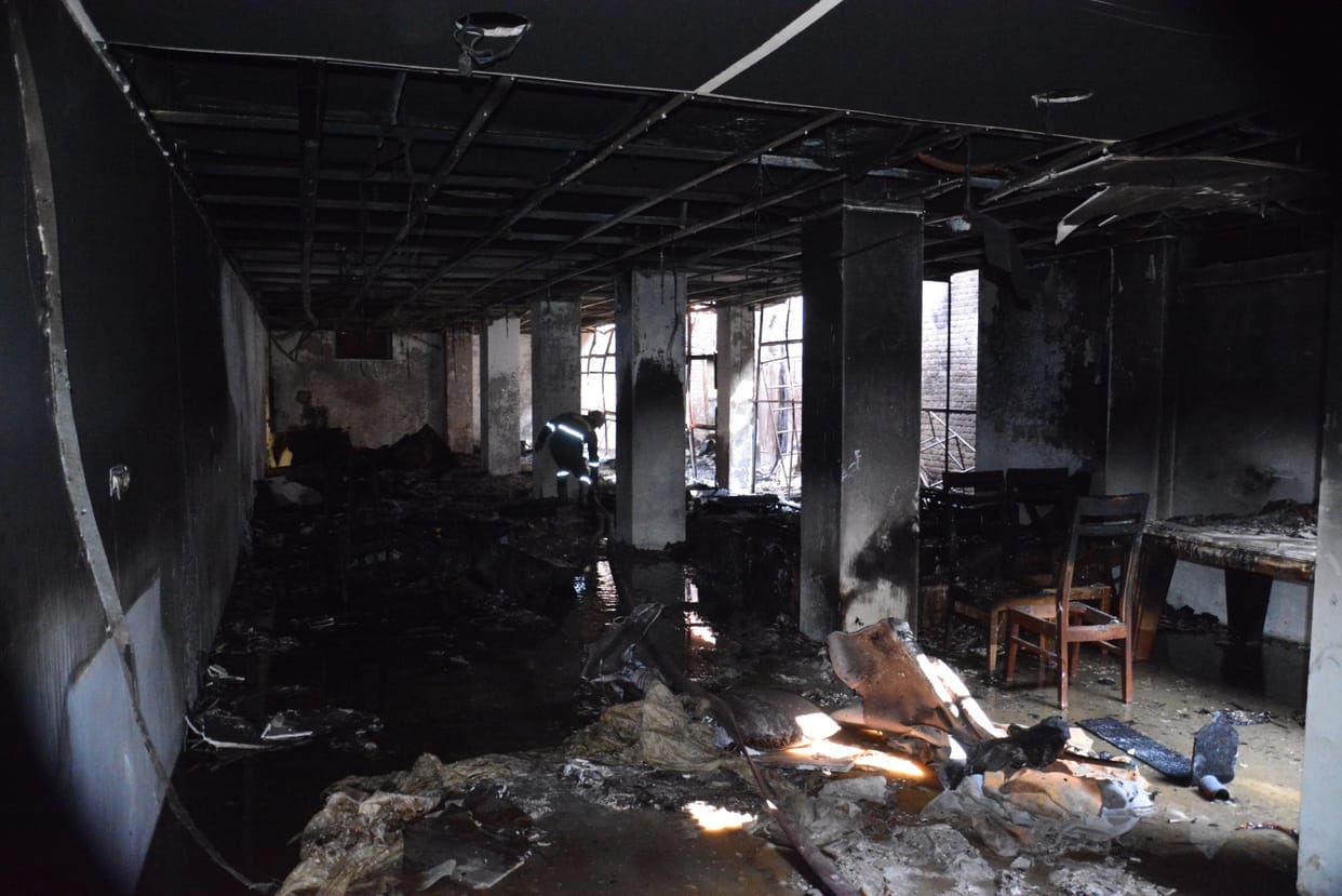 Heavy fire in furniture warehouse