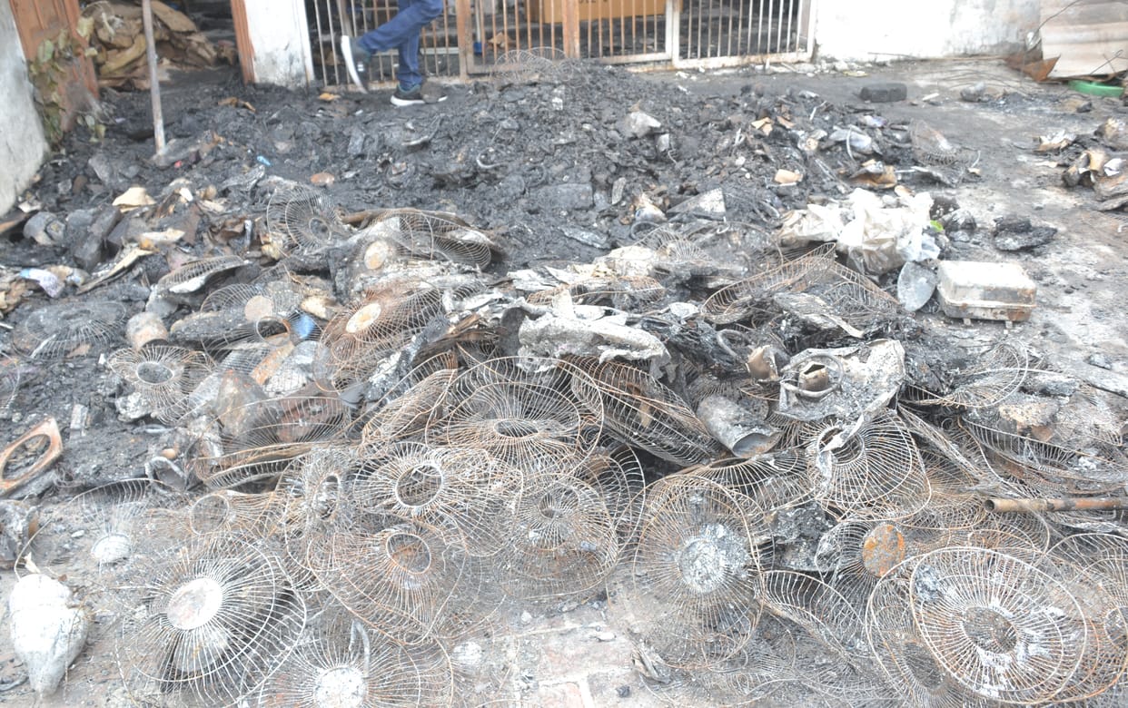 Fireworks set fire to the store