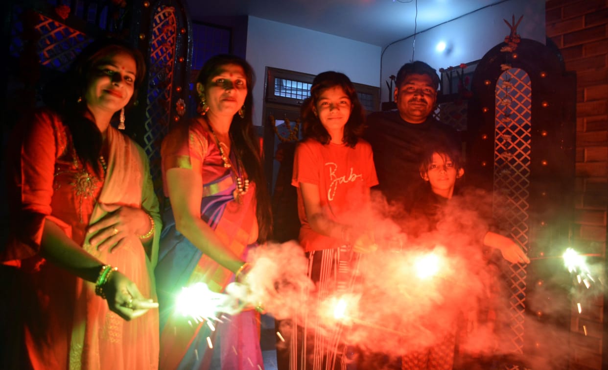 this is year less crackers blast in Aligarh city