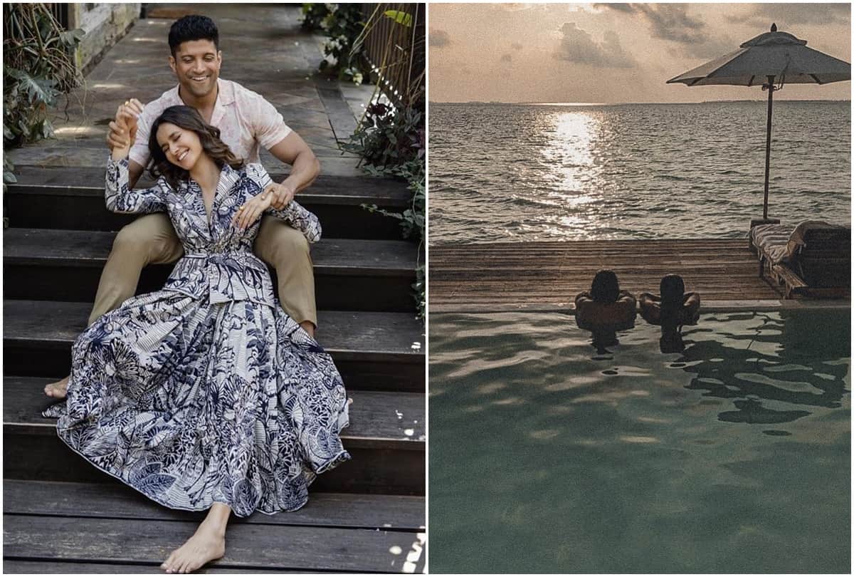 Farhan Akhtar Enjoying Vacation In Maldives With Shibani Dandekar and Daughter Akira