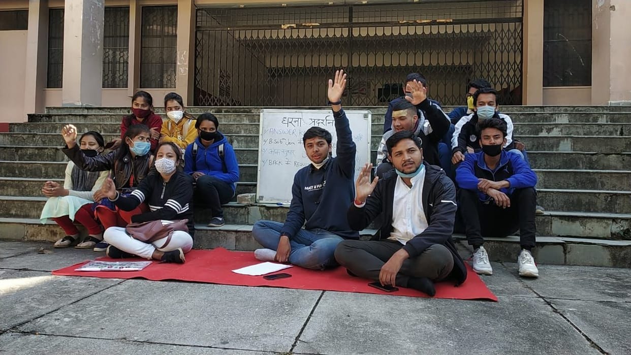 Angry students staged sit-in protest