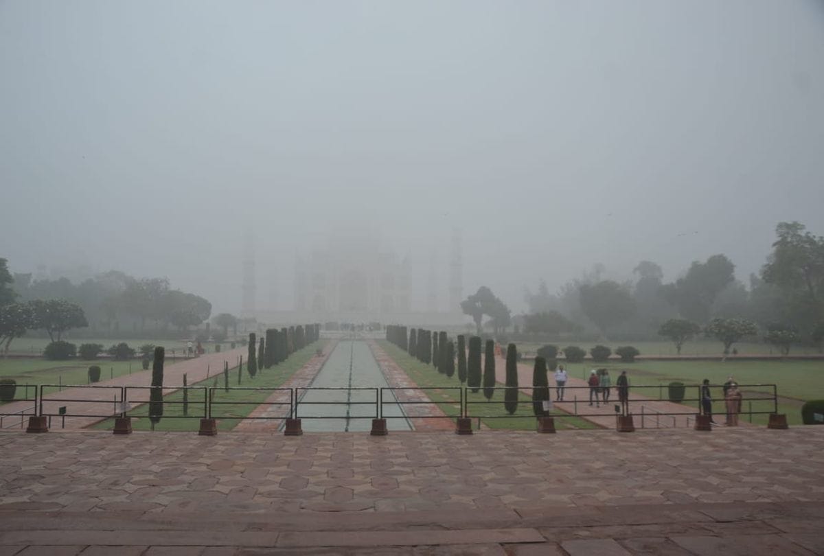 agra temperature drops to five degrees  below normal