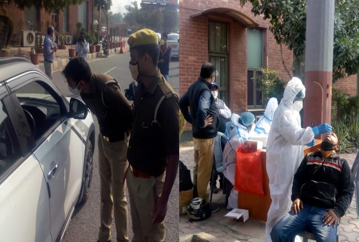Delhi noida border random antigen corona testing see photos how people get tested