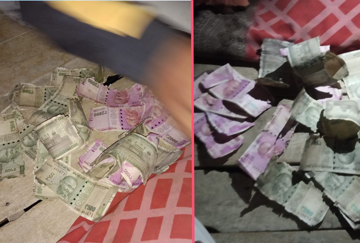 currency of Two thousand and five hundred notes found in sugarcane field at kushinagar