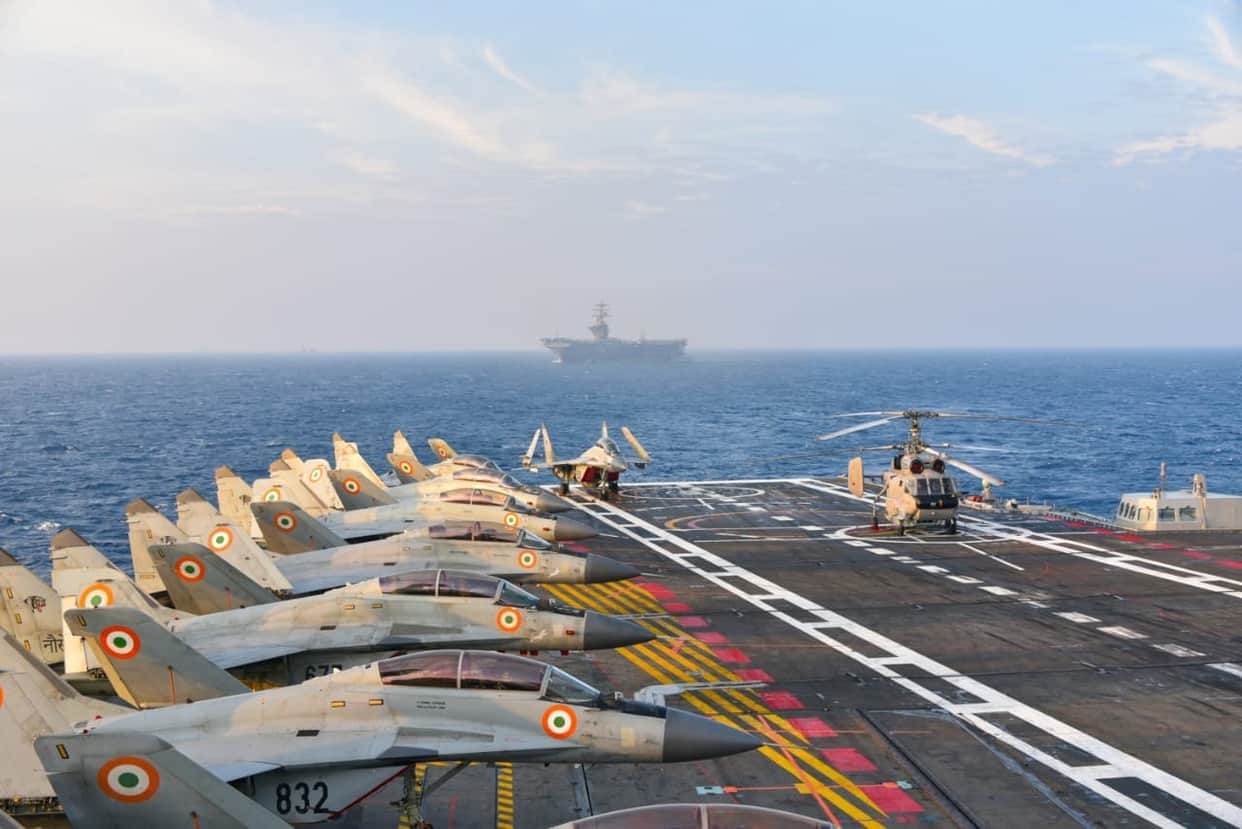 Malabar 2020 wargames underway in the Arabian Sea , Indian Ocean Region